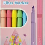 Flamastry KEYROAD FIBER MARKER, 8szt, zawieszka, mix kolorów