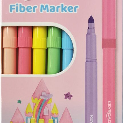 Flamastry KEYROAD FIBER MARKER, 8szt, zawieszka, mix kolorów