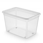 Pojemnik do przechowywania MOXOM Basestore Box, na kółkach, 60l, (580 x 390 x 350mm), transparentny
