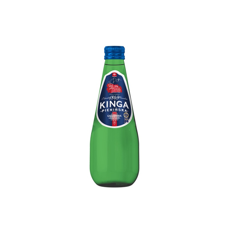 261749-236262-woda_mineralna_kinga_pieninska_gazowana_bute-800w Woda mineralna KINGA PIENIŃSKA, gazowana, butelka szklana zielona 0,33l (opakowanie 12 szt.) - obrazek 1