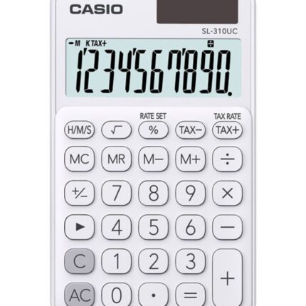 Kalkulator kieszonkowy CASIO SL-310UC-WE-BOX, 10-cyfrowy, 70x118mm, biały, box