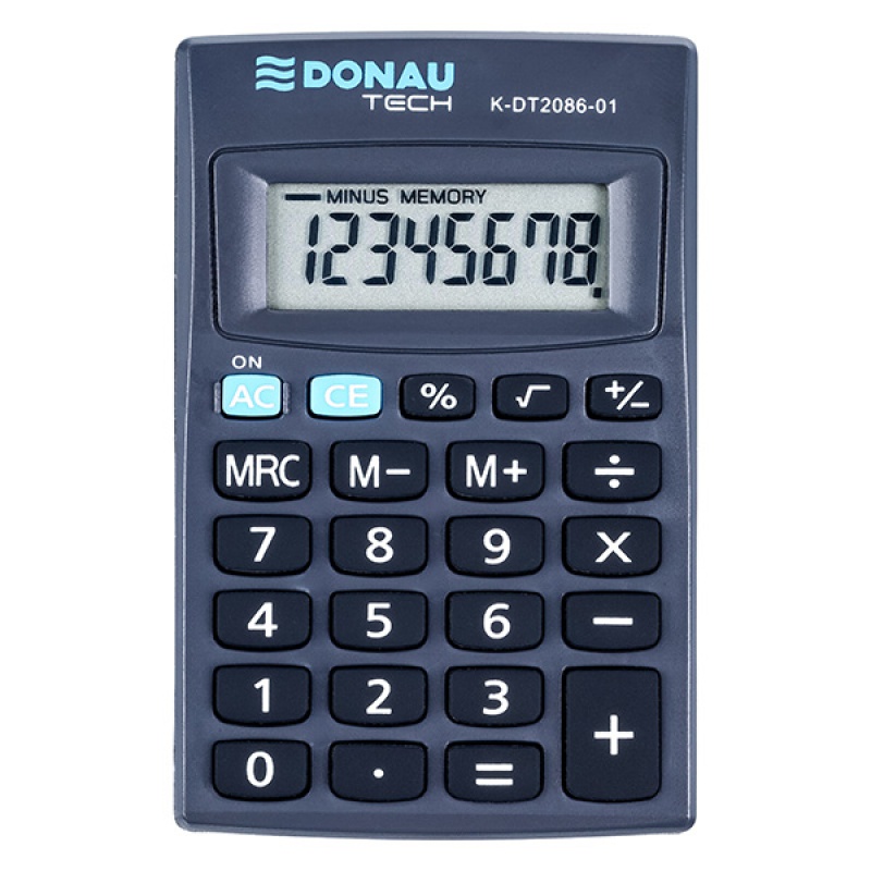 266750-240954-kalkulator_kieszonkowy_donau_tech_8_cyfr_wys-800w Kalkulator kieszonkowy DONAU TECH, 8-cyfr. wyświetlacz, wym. 85x56x9 mm, czarny - obrazek 1