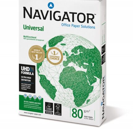 Papier ksero NAVIGATOR UNIVERSAL FSC, A4, klasa A, 80 gsm, 500 ark (pakiet 5 opakowań)