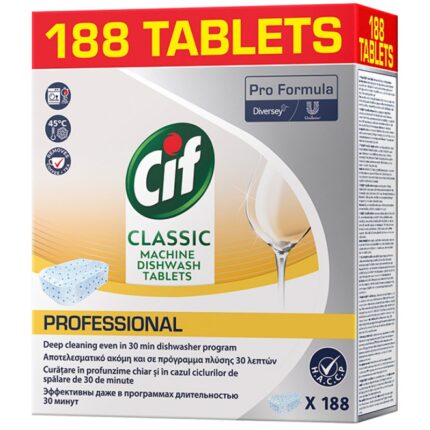 Tabletki do zmywarki CIF Diversey, 188 sztuk, classic