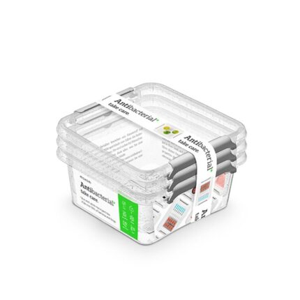 Zestaw pojemników antybakteryjnych MOXOM Antibacterial, 3x0,85l, transparentny