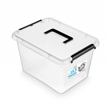 Pojemnik do przechowywania MOXOM Simple box, 15,5l, z rączką, transparentny