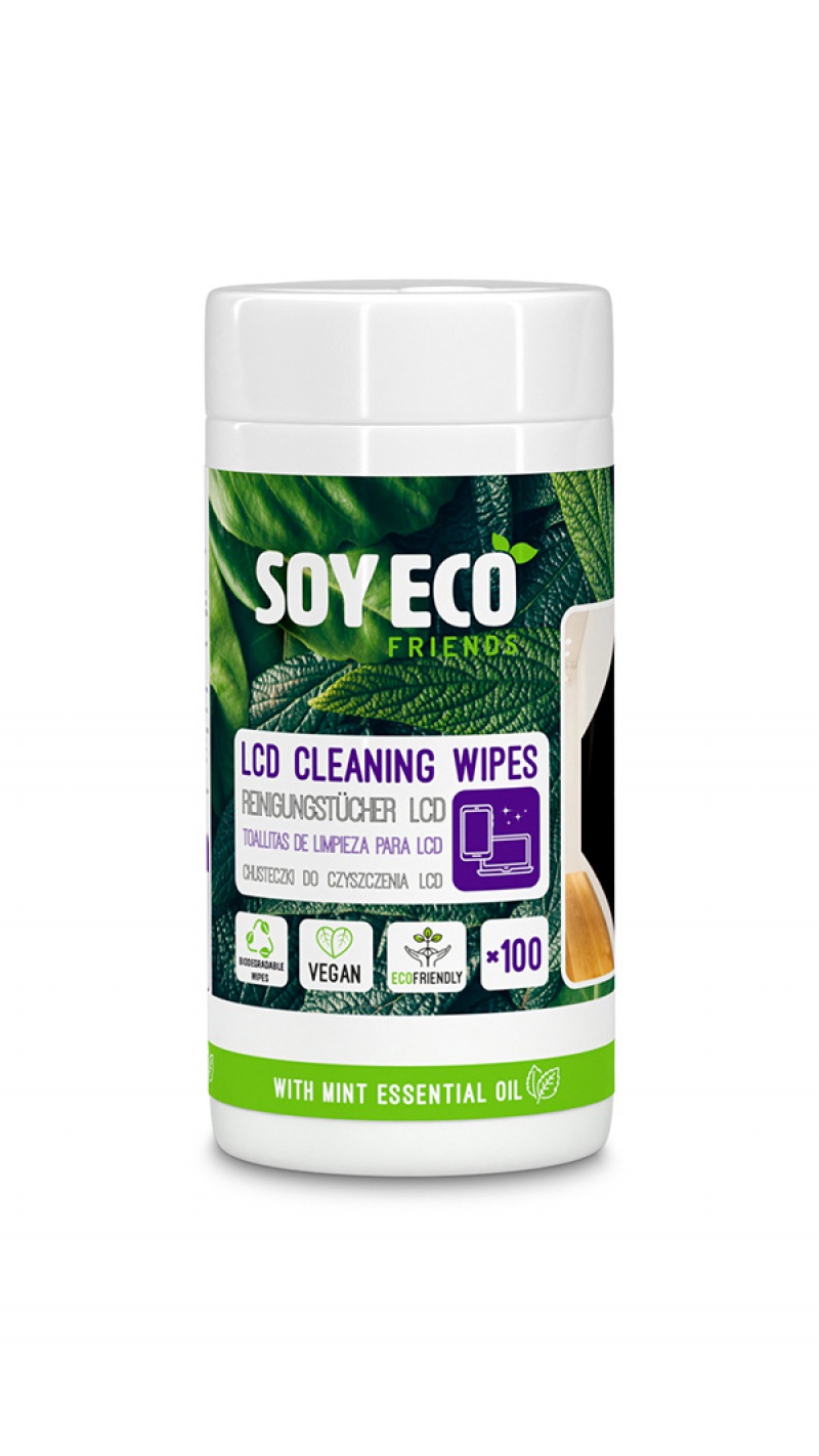 276368-266199-sciereczki_do_czyszczenia_ekranow_soyeco_eco-800w Ściereczki do czyszczenia ekranów SOYECO, Eco, wilgotne, 100 szt. - obrazek 1