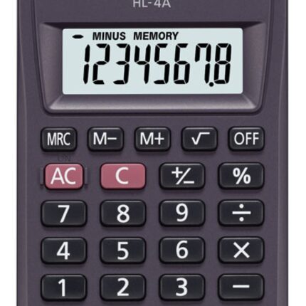 Kalkulator kieszonkowy CASIO HL-4A-B, 8-cyfrowy, 56x87mm, czarny