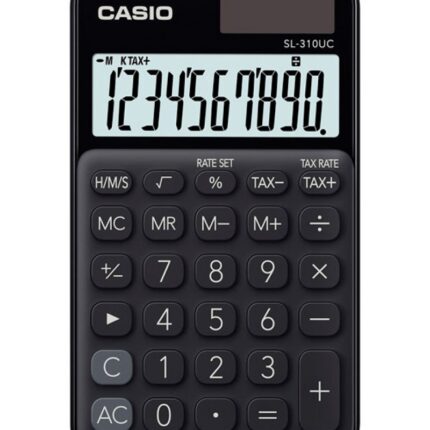 Kalkulator kieszonkowy CASIO SL-310UC-BK-B, 10-cyfrowy, 70x118mm, czarny