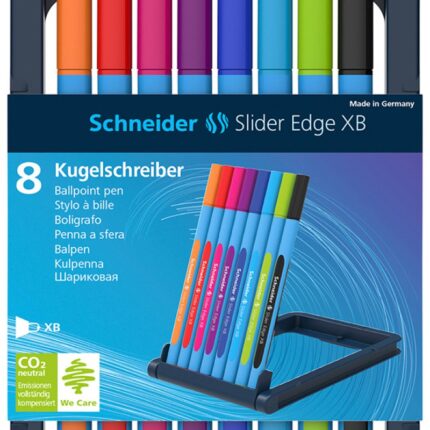 Zestaw długopisów SCHNEIDER Slider Edge, XB, 8 szt., miks kolorów