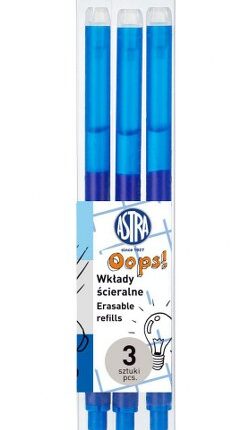 Wkłady wymazywalne 0,6 mm ASTRAPEN OOPS! niebieskie - 3 szt. PET box