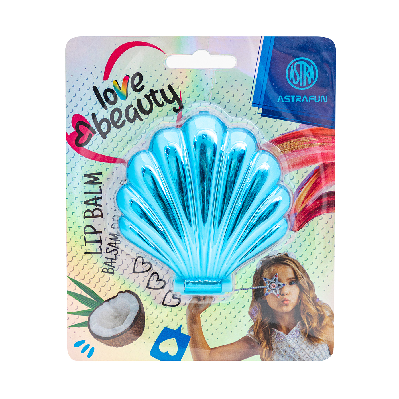 Balsam do ust ASTRAFUN Shell XL - zestaw 4 kolorów o zapachu kokosa + pędzelek Balsam do ust ASTRAFUN Shell XL - zestaw 4 kolorów o zapachu kokosa + pędzelek - obrazek 1