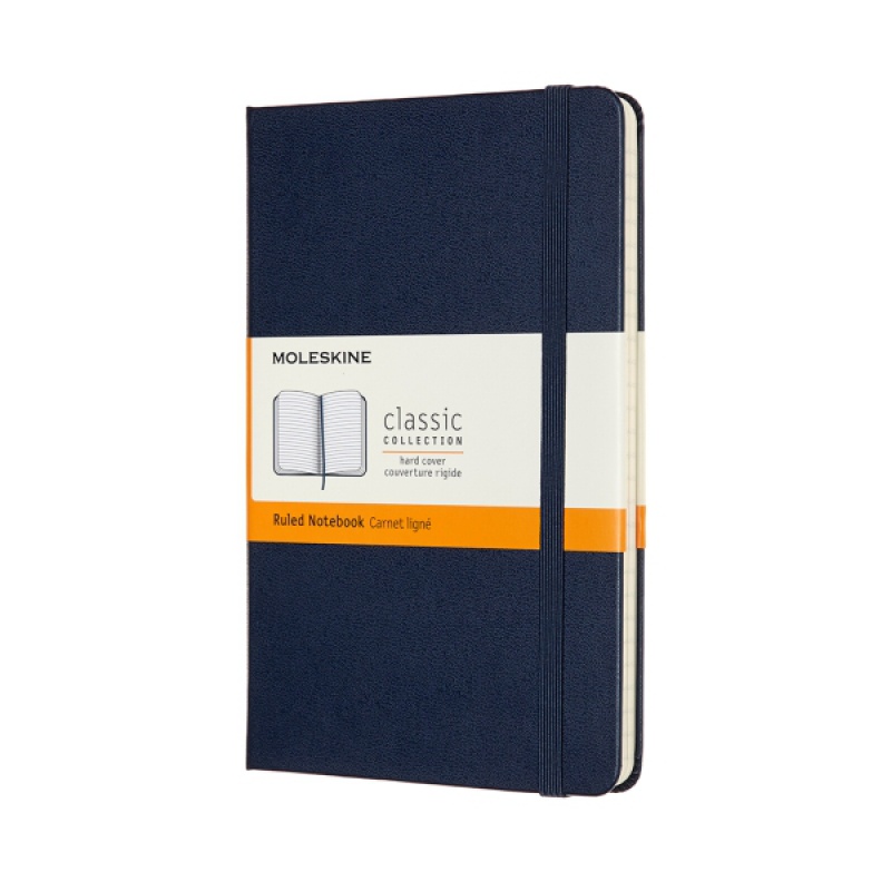 280157-278442-notes_moleskine_classic_m_11_5x18_cm_w_linie-800w Notes MOLESKINE Classic M (11,5x18 cm) w linie, twarda oprawa, sapphire blue, 208 stron, niebieski - obrazek 1