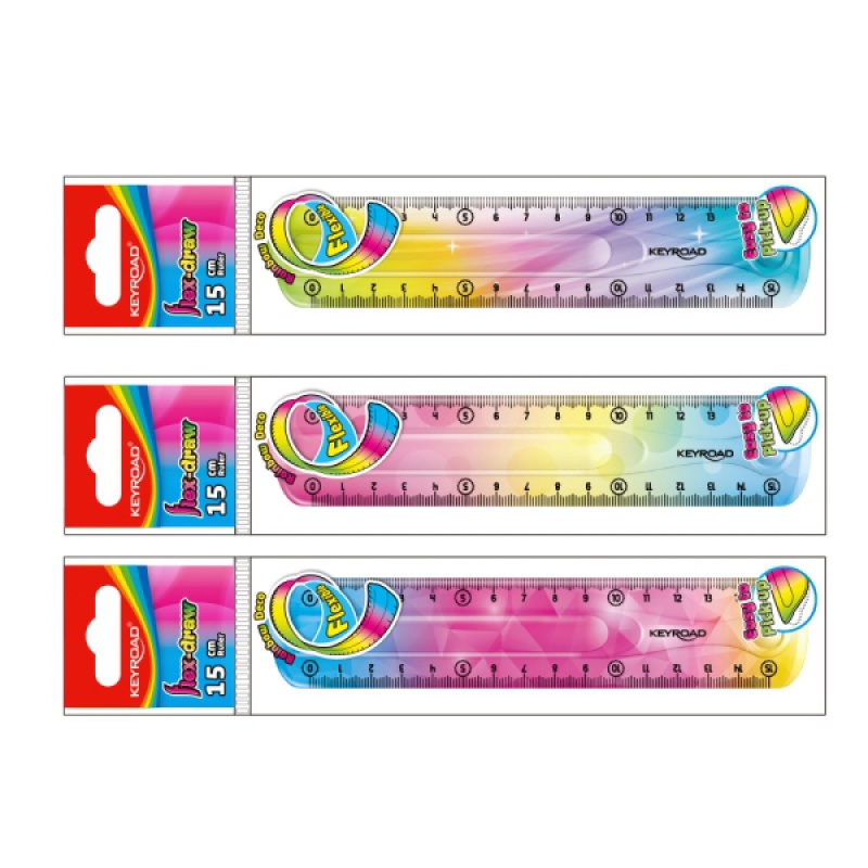 280867-278780-linijka_keyroad_15_cm_elastyczna_teczowa_zaw-800w Linijka KEYROAD, 15 cm, elastyczna, tęczowa, zawieszka, mix kolorów - obrazek 1