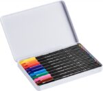 Pisak z cienką końcówką e-1200/10 s EDDING, 1mm, 10 szt., metalowe pudełko, mix kolorów - obrazek 2