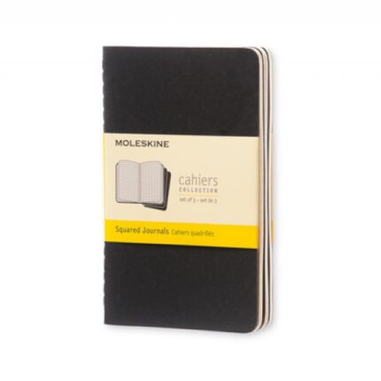 Zestaw 3 Zeszytów MOLESKINE Cahier Journals P (9x14cm) w kratkę, 64 strony, czarny