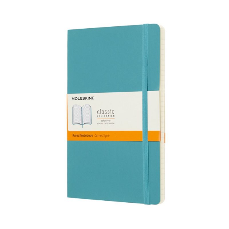 284593-289502-notes_moleskine_l_13x21_cm_w_linie_miekka_op-800w Notes MOLESKINE L (13x21 cm) w linie, miękka oprawa, reef blue, 192 strony, niebieski - obrazek 1