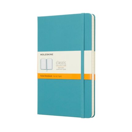 Notes MOLESKINE Classic L (13x21 cm) w linie, twarda oprawa, reef blue, 240 stron, niebieski