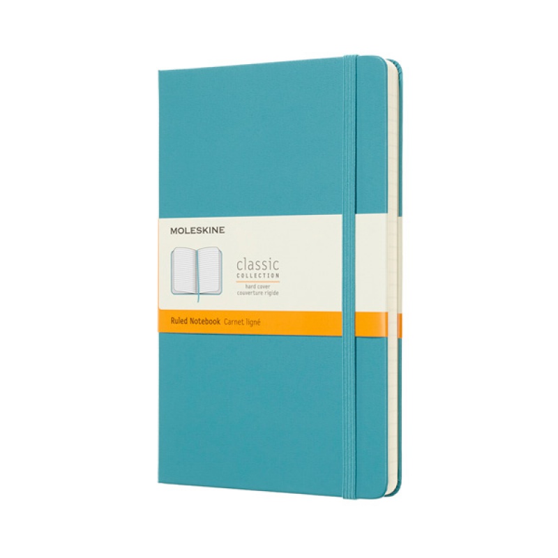 284671-289510-notes_moleskine_classic_l_13x21_cm_w_linie_t-800w Notes MOLESKINE Classic L (13x21 cm) w linie, twarda oprawa, reef blue, 240 stron, niebieski - obrazek 1