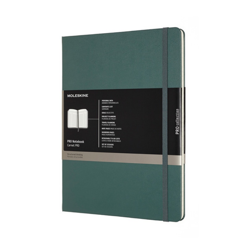 284818-289523-notes_moleskine_professional_xl_19x25_cm_for-800w Notes MOLESKINE PROFESSIONAL XL (19x25 cm), forest green, twarda oprawa, 192 strony, zielony - obrazek 1
