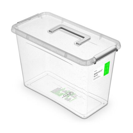 Pojemnik antybakteryjny MOXOM Antibacterial, z rączką, 13l, transparentny (opakowanie 18 szt.)