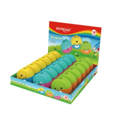 Temperówka KEYROAD Speedy Snail, plastikowa, podwójna, display, mix kolorów (opakowanie 18 szt.)