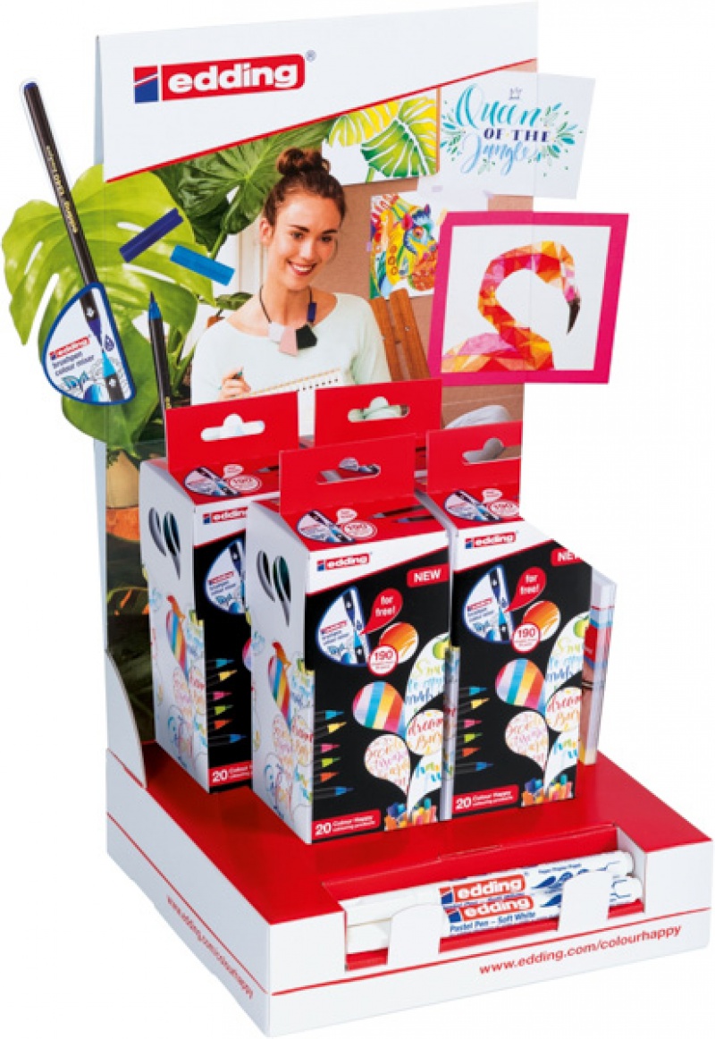 288656-301098-pisak_z_koncowka_pedzelkowa_edding_colour_ha-800w Pisak z końcówką pędzelkową EDDING Colour Happy, display, 7 szt., mix kolorów - obrazek 1
