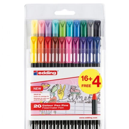 Pisak z cienką końcówką e-1200 EDDING, 1 mm, 20 szt., mix kolorów