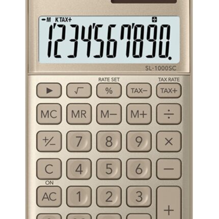 Kalkulator kieszonkowy CASIO SL-1000SC-GD-B, 10-cyfrowy, 71x120mm, kartonik, złoty