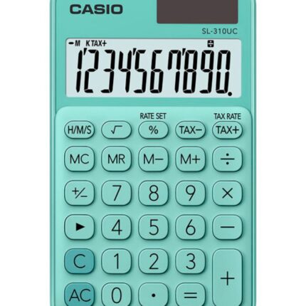 Kalkulator kieszonkowy CASIO SL-310UC-GN-B, 10-cyfrowy, 70x118mm, kartonik, zielony