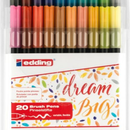 Pisak z końcówką pędzelkową e-1340 EDDING, 1-3 mm, 20 szt., mix kolorów