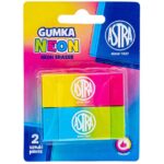 Gumka dwukolorowa neonowa ASTRA - blister 2 szt.