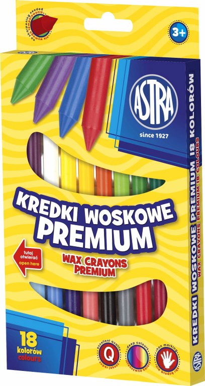 KREDKI WOSKOWE ASTRA 18 kolorów KREDKI WOSKOWE ASTRA 18 kolorów - obrazek 1