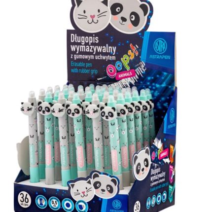 Długopis automatyczny wymazywalny z gumowym uchwytem 0,5 mm ASTRAPEN OOPS! ANIMALS