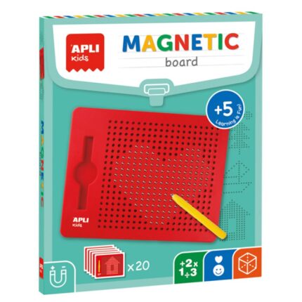 Tablica magnetyczna APLI Kids, L, z rysikiem, 10 kart z 20 rysunkami