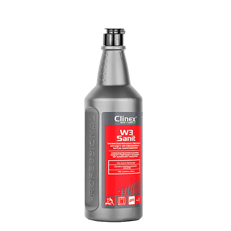 315795-159494-preparat_clinex_w3_sanit_1l_do_mycia_sanitar-800w-1 Preparat CLINEX W3 Sanit, do mycia sanitariatów i łazienek, skoncentrowany, 1l - obrazek 1
