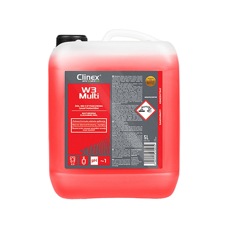 315817-22279-preparat_clinex_w3_multi_5l_do_mycia_sanitari-800w Preparat CLINEX W3 Multi, do mycia sanitariatów i łazienek, skoncentrowany, 5l - obrazek 1