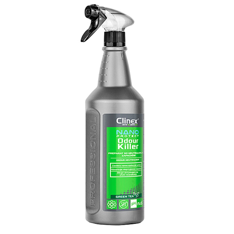 315832-33147-preparat_do_neutralizacji_zapachow_clinex_nan-800w-1 Preparat CLINEX Nano Protect Silver Odour Killer, do neutralizacji zapachów, green tea, 1l - obrazek 1