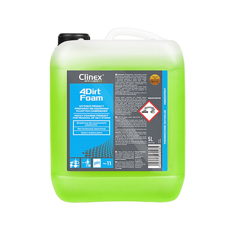 315846-70493-preparat_clinex_4dirt_foam_5l_do_usuwania_tlu-800w-1 Preparat CLINEX 4Dirt Foam, do usuwania tłustych zabrudzeń, 5l - obrazek 1