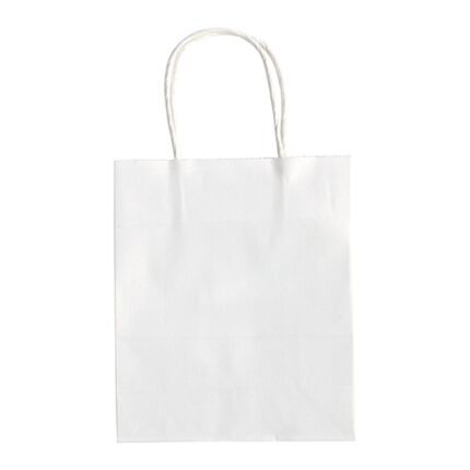 Torebka prezentowa, papierowa, 12x15x5,5cm, 110g/m2, kraft, biała (opakowanie 20 szt.)