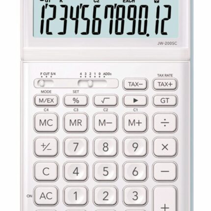 Kalkulator biurowy CASIO JW-200SC-WE-S, 12-cyfrowy 109x183,5mm, biały