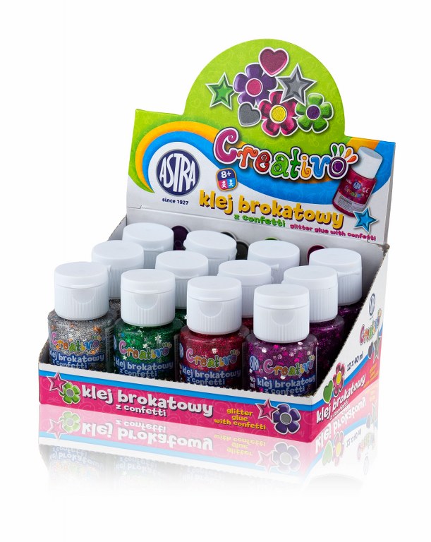Klej brokatowy z confetti Creativo ASTRA 40 ml Klej brokatowy z confetti Creativo ASTRA 40 ml - obrazek 1