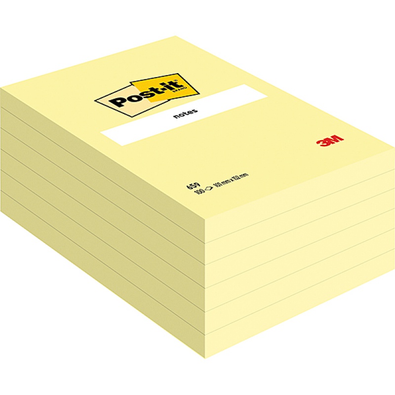 317043-72916-karteczki_samoprzylepne_post_it_659_152x102mm-800w Karteczki samoprzylepne POST-IT® (659), 152x102mm, 1x100 kart., żółte - obrazek 1