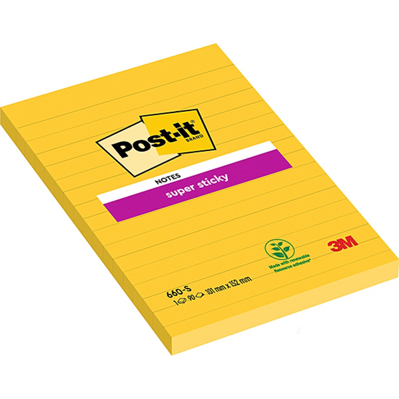 317063-202225-karteczki_samoprzylepne_post_it_super_sticky-800w Karteczki samoprzylepne POST-IT® Super Sticky (660-S), 102x152mm, 1x75 kart., żółte - obrazek 1