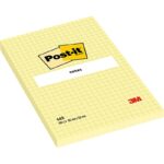 Karteczki samoprzylepne POST-IT® w kratkę (662), 102x152mm, 1x100 kart., żółte (opakowanie 6 szt.)