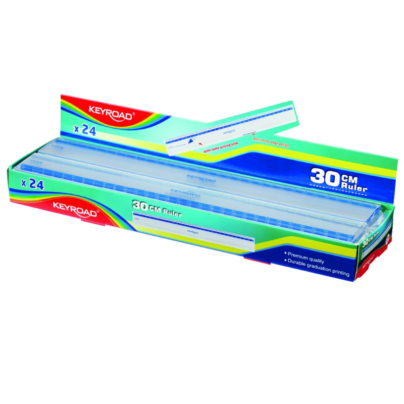 319142-349514-linijka_plastikowa_keyroad_30cm_transparentn-800w Linijka plastikowa KEYROAD, 30cm, transparentna, 24 szt., pudełko - obrazek 1