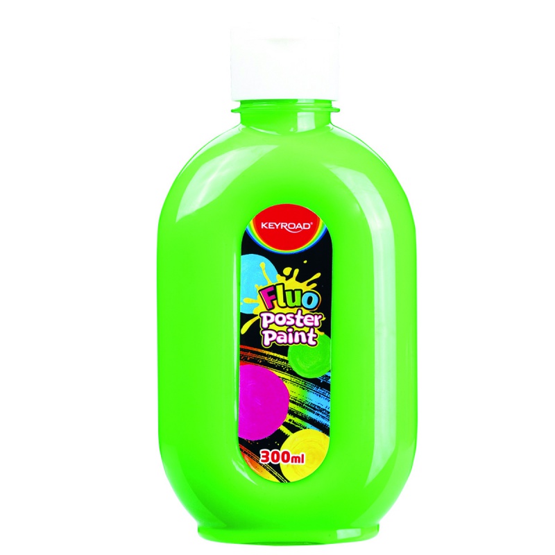 319224-349566-farba_plakatowa_keyroad_fluorescencyjna_300m-800w Farba plakatowa KEYROAD, Fluo, 300ml, butelka, neonowa zielona - obrazek 1
