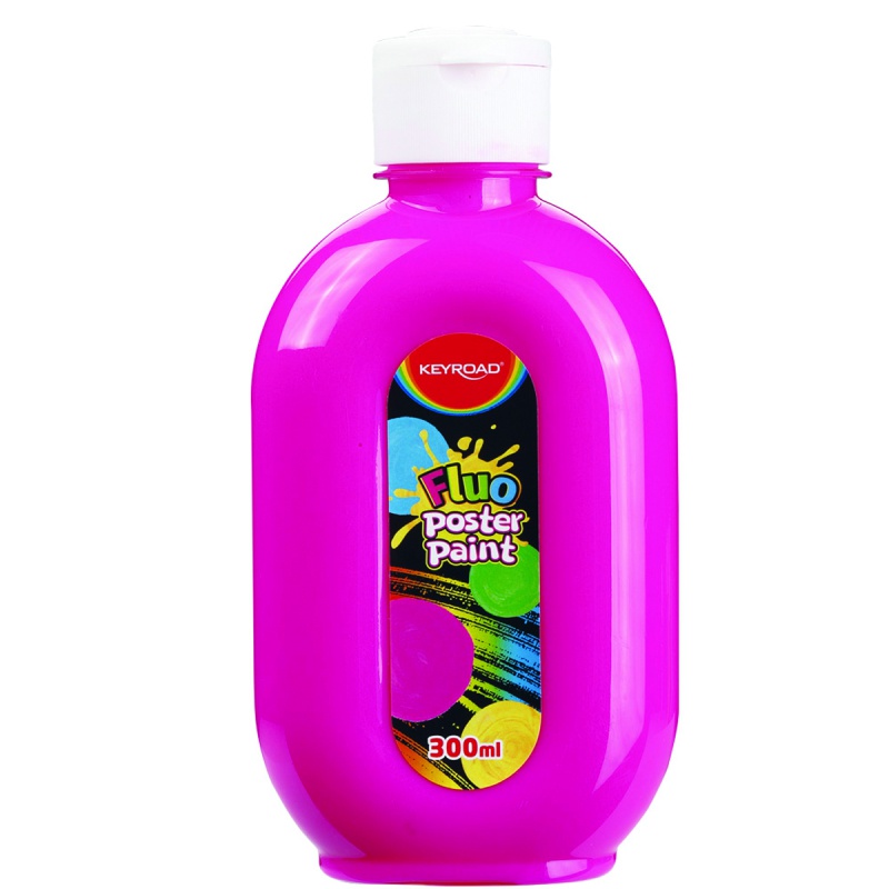 319225-349567-farba_plakatowa_keyroad_fluorescencyjna_300m-800w Farba plakatowa KEYROAD, Fluo, 300ml, butelka, neonowa różowa - obrazek 1