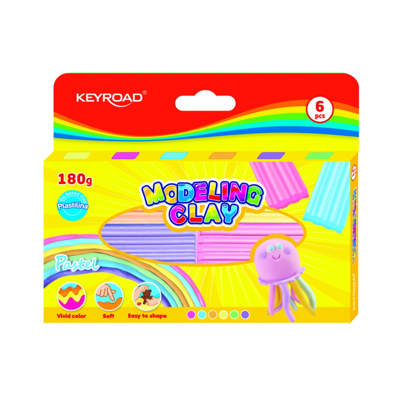 320285-350448-modelina_keyroad_6x30g_pudelko_mix_kolorow-800w Plastelina KEYROAD, 6x30g, pudełko, mix kolorów - obrazek 1
