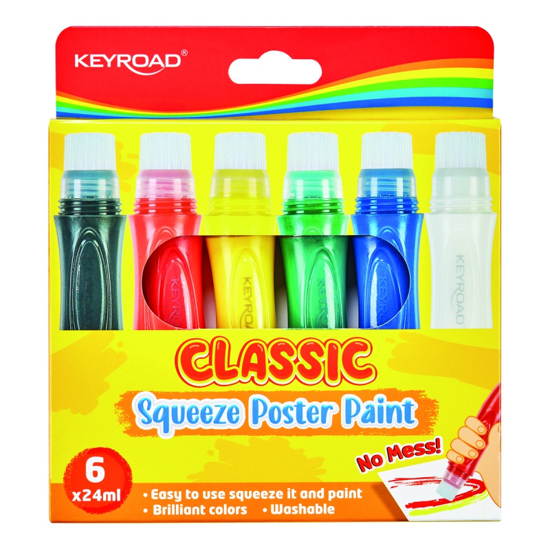 320298-350456-farby_plakatowe_keyroad_6_szt_w_piorze_do_wy-800w Farby plakatowe KEYROAD, 6 szt., w piórze, do wyciskania, pudełko, mix kolorów - obrazek 1
